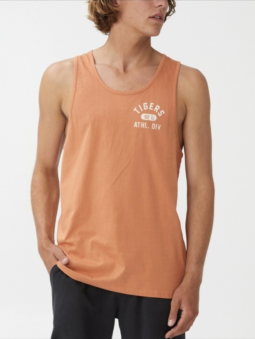 Cotton On Tbar Men's Tigers‎ Graphic Muscle Tank Top Caramel Size XS NWT